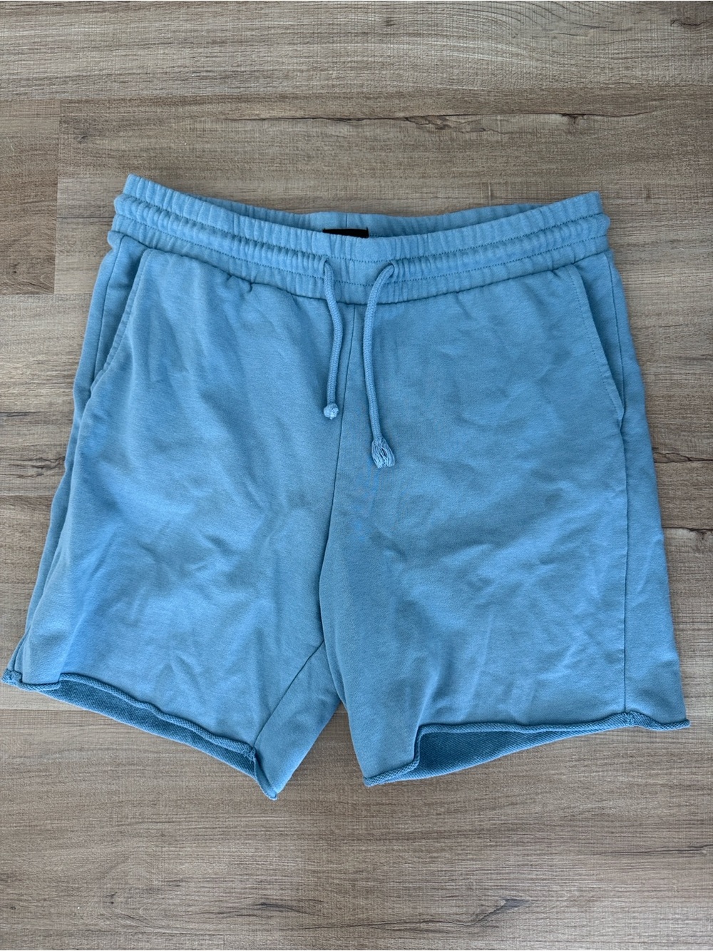 Men's Light Blue Casual Drawstring Shorts